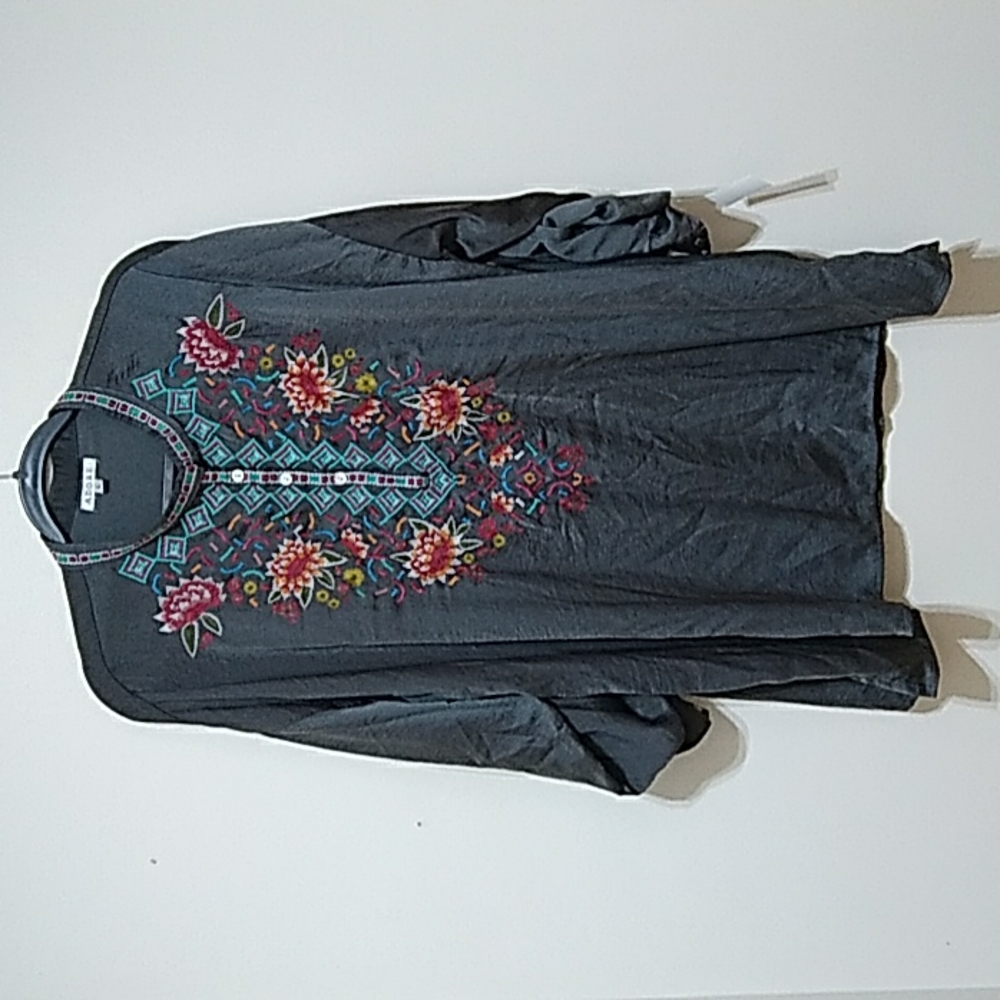 Adore Embroidered Grey Tunic Like new